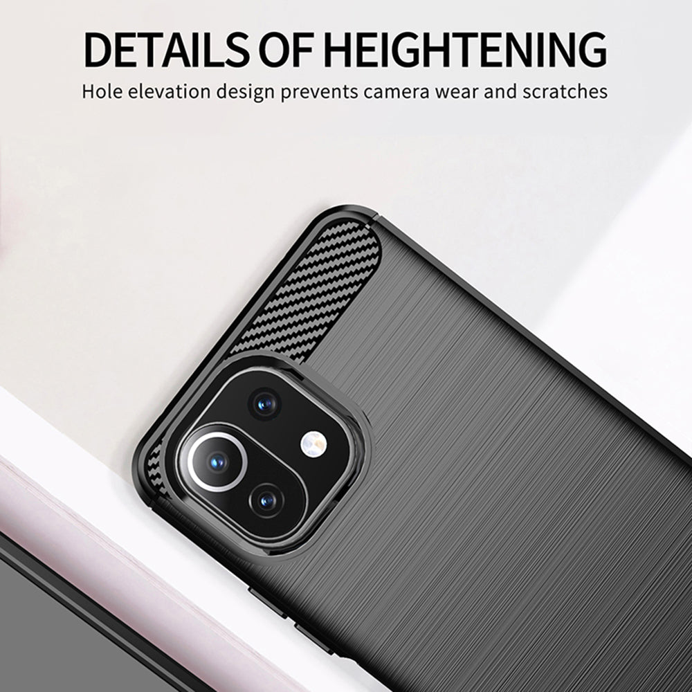 Pouzdro pro Xiaomi 11 Lite 5G NE / Mi 11 Lite 5G / 11 Lite, Techsuit, Carbon, Černé