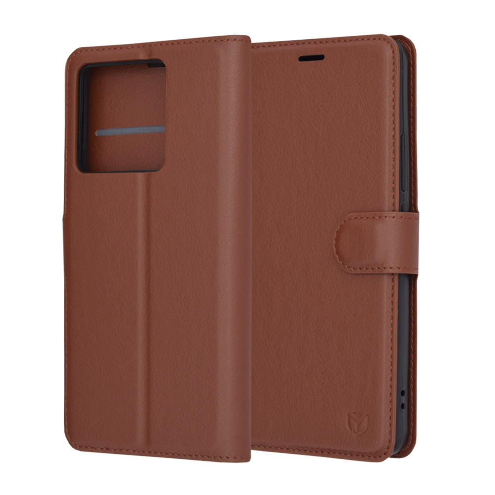 Pouzdro pro Xiaomi 13T Pro / 13T, Techsuit, kožené folio, hnědé