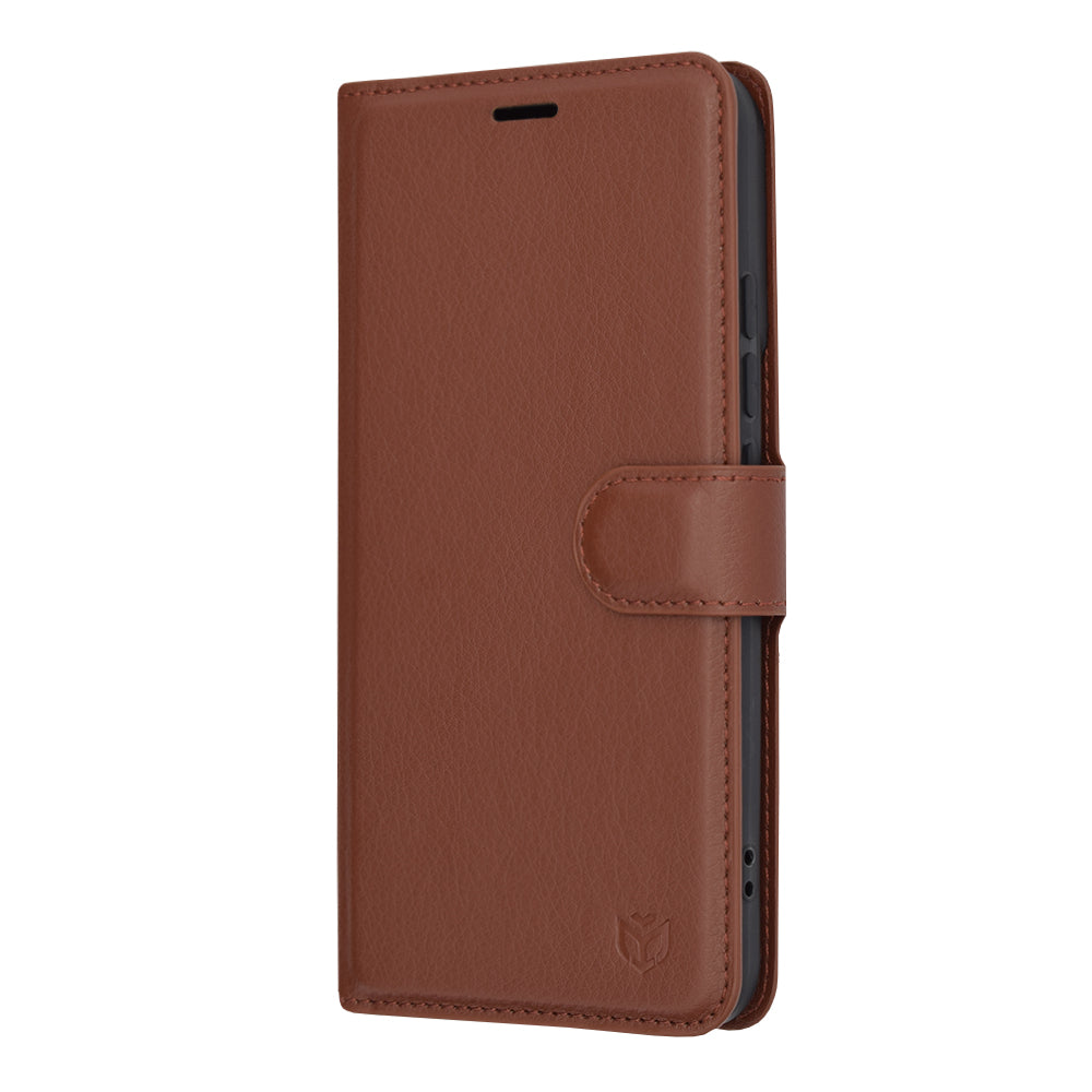 Pouzdro pro Xiaomi 14, Techsuit, kožené folio, hnědé