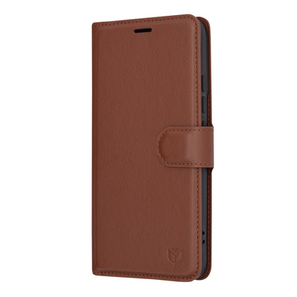 Pouzdro pro Xiaomi 14, Techsuit, kožené folio, hnědé