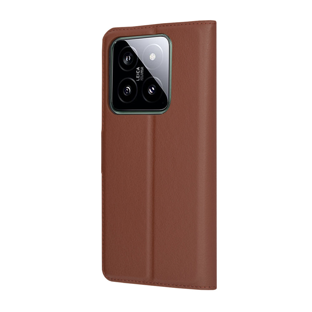 Pouzdro pro Xiaomi 14, Techsuit, kožené folio, hnědé
