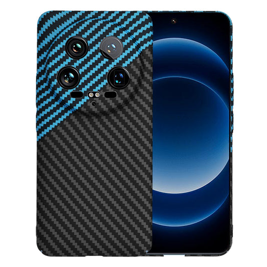 Pouzdro pro Xiaomi 14 Ultra, Techsuit, Carbonite FiberShell, Černá Bleu