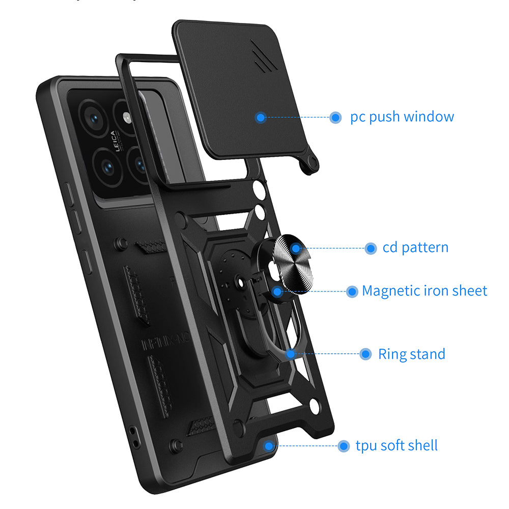 Pouzdro pro Xiaomi 14T Pro, Techsuit, CamShield, Černé