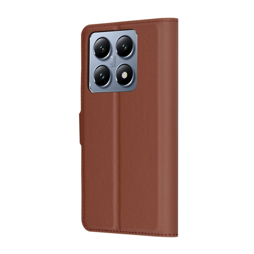 Pouzdro pro Xiaomi 14T Pro, Techsuit, kožené folio, hnědé