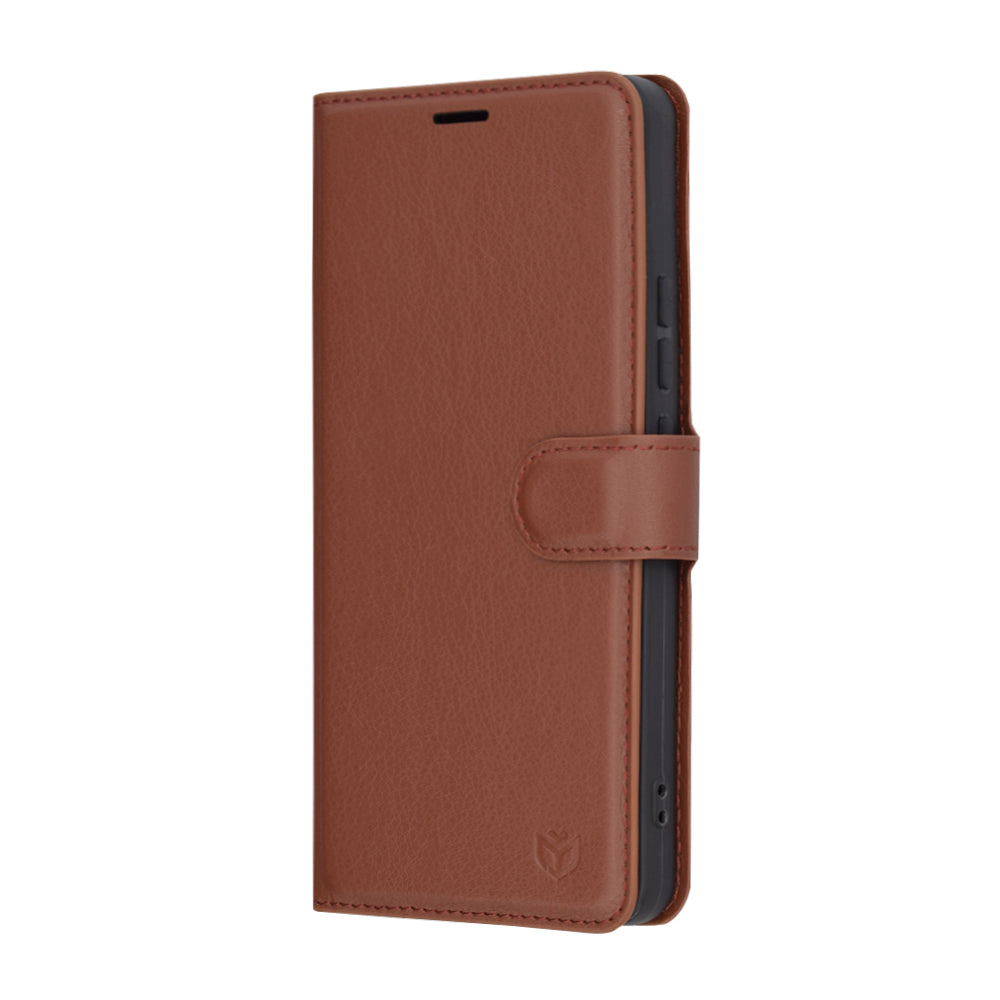 Pouzdro pro Xiaomi 14T Pro, Techsuit, kožené folio, hnědé