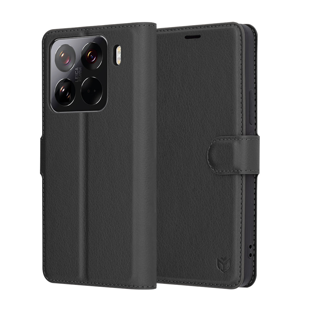 Pouzdro pro Xiaomi 15 Pro, Techsuit, kožené folio, černé