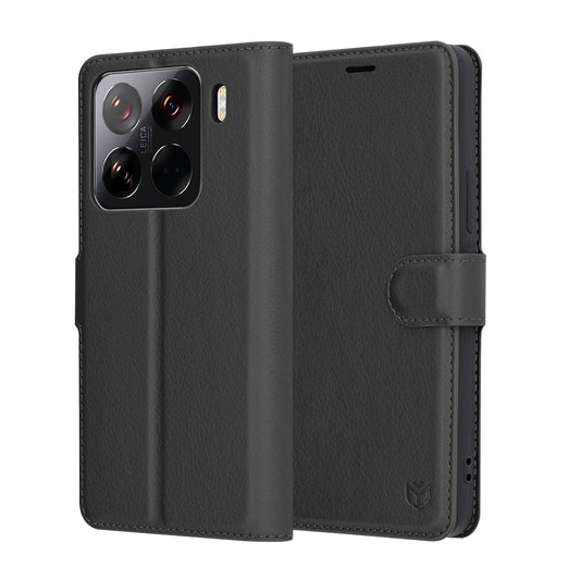Pouzdro pro Xiaomi 15 Pro, Techsuit, kožené folio, černé