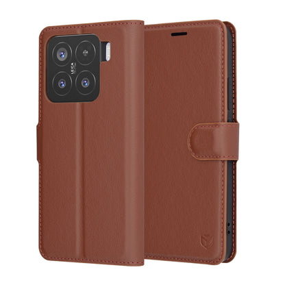 Pouzdro pro Xiaomi 15, Techsuit, kožené folio, hnědé