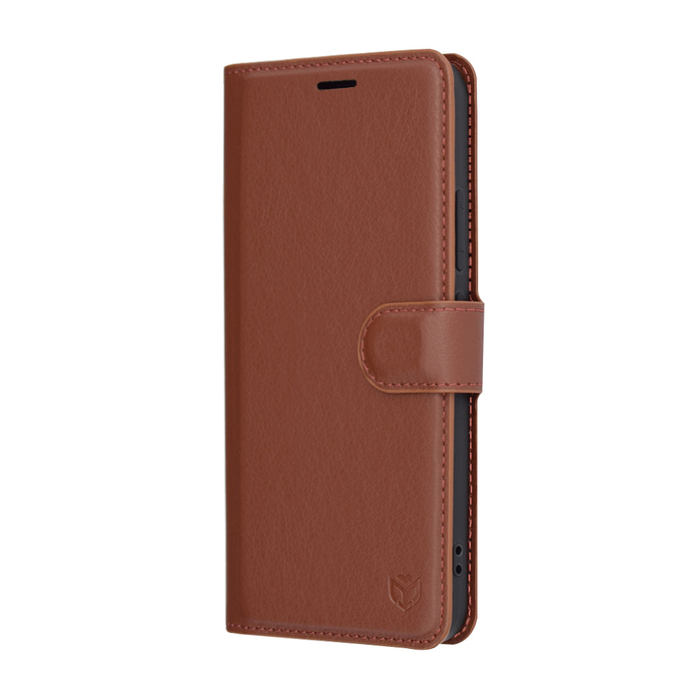 Pouzdro pro Xiaomi 15, Techsuit, kožené folio, hnědé