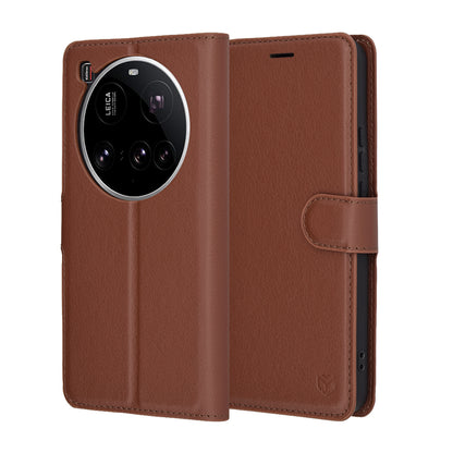 Pouzdro pro Xiaomi 15 Ultra, Techsuit, kožené folio, hnědé