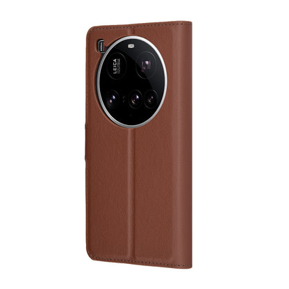 Pouzdro pro Xiaomi 15 Ultra, Techsuit, kožené folio, hnědé