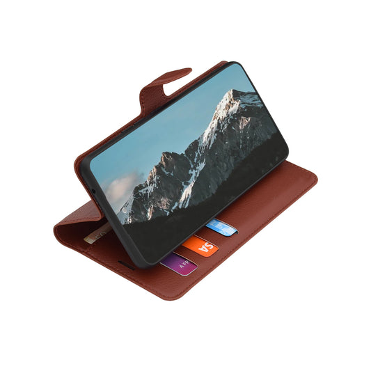 Pouzdro pro Xiaomi 17T, Techsuit, kožené folio, hnědé