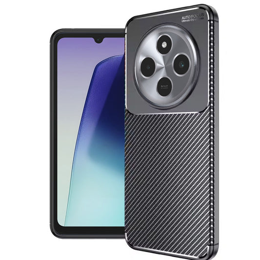 Pouzdro pro Xiaomi Poco C75 / Redmi 14C, Techsuit, CarbonFiber, Černá