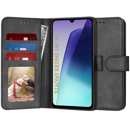 Pouzdro pro Xiaomi Poco C75 / Redmi 14C, Techsuit, Diary Book, Černé