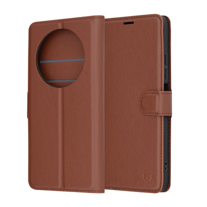 Pouzdro pro Xiaomi Poco C75 / Redmi 14C, Techsuit, kožené folio, hnědé