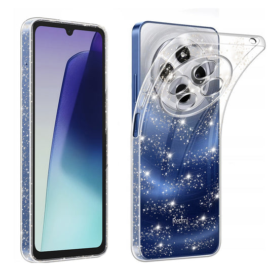 Pouzdro pro Xiaomi Poco C75 / Redmi 14C, Techsuit, SparkleSkin, Průhledné