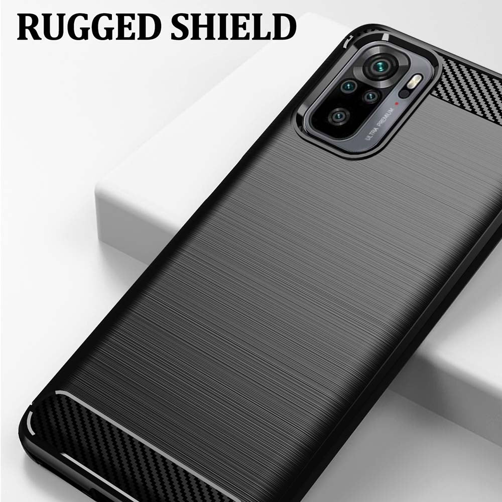 Pouzdro pro Xiaomi Poco M5s / Redmi Note 10S / Note 10, Techsuit, Carbon, Černé