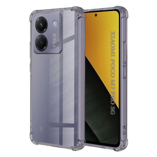 Pouzdro pro Xiaomi Poco M7 Pro 5G, Techsuit, Odolné proti nárazům, Průhledné, Kouřové