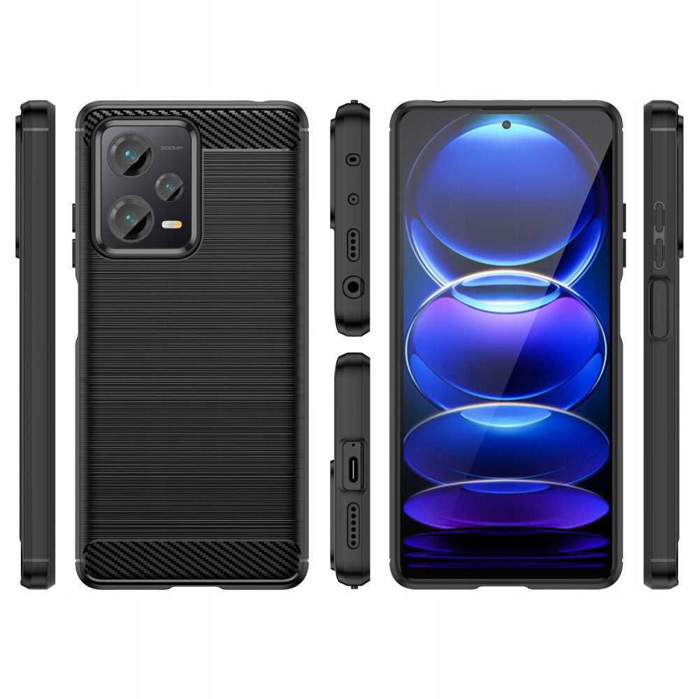 Pouzdro pro Xiaomi Poco X5 / Note 12 5G, Techsuit, Carbon, Černé