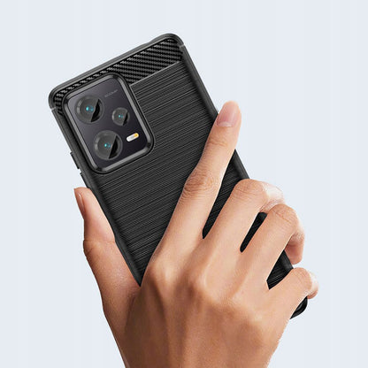 Pouzdro pro Xiaomi Poco X5 / Note 12 5G, Techsuit, Carbon, Černé