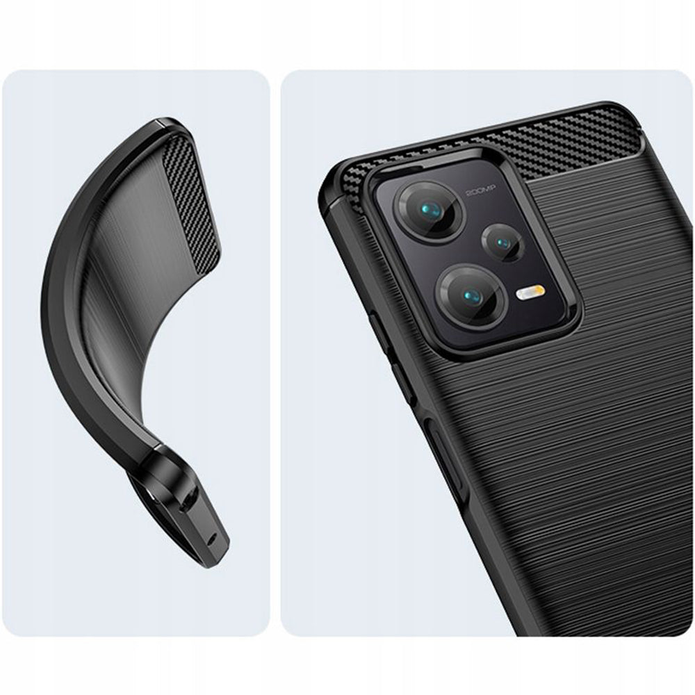 Pouzdro pro Xiaomi Poco X5 / Note 12 5G, Techsuit, Carbon, Černé