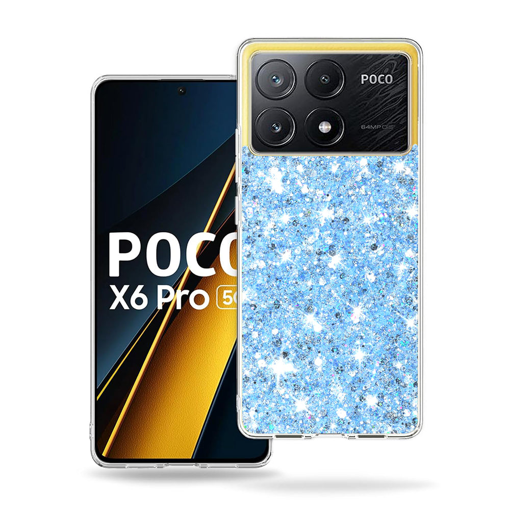 Pouzdro pro Xiaomi Poco X6 Pro, Techsuit, Třpytivý třpyt, Modrá