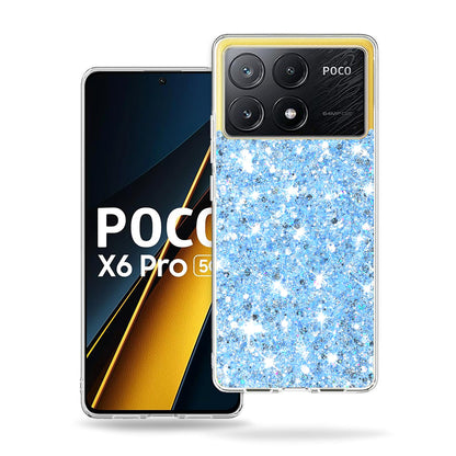 Pouzdro pro Xiaomi Poco X6 Pro, Techsuit, Třpytivý třpyt, Modrá