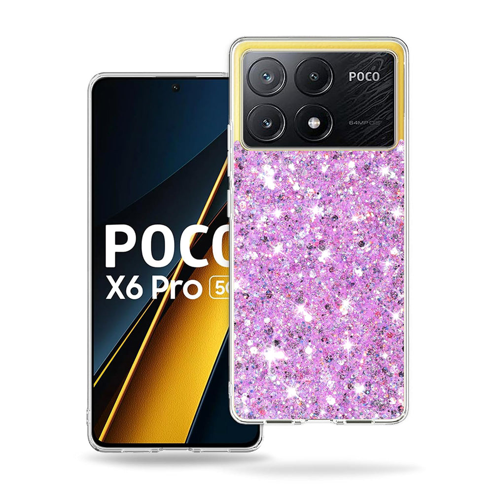 Pouzdro pro Xiaomi Poco X6 Pro, Techsuit, Třpytivý Glitter, Magenta