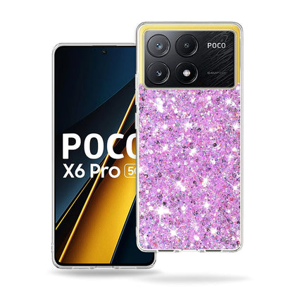 Pouzdro pro Xiaomi Poco X6 Pro, Techsuit, Třpytivý Glitter, Magenta