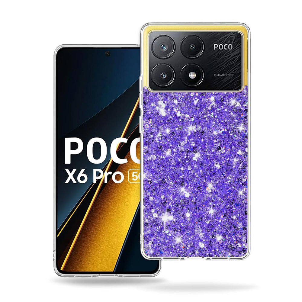 Pouzdro pro Xiaomi Poco X6 Pro, Techsuit, Třpytivý Glitter, Fialové