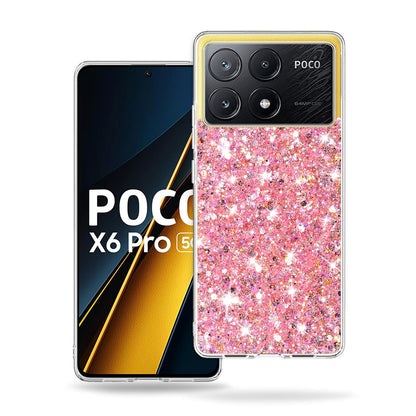 Pouzdro pro Xiaomi Poco X6 Pro, Techsuit, Třpytivý Glitter, Růžové