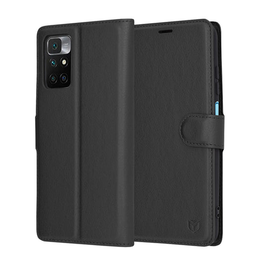 Pouzdro pro Xiaomi Redmi 10 2022 / 10 (2021), Techsuit, kožené folio, černé