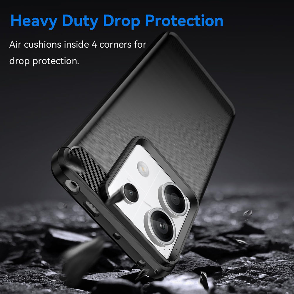 Pouzdro pro Xiaomi Redmi 13C 5G / 13C / Poco C65, Techsuit, Carbon, Černé