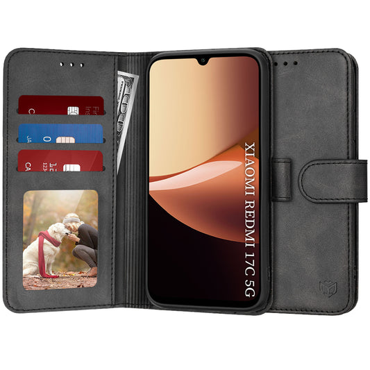 Pouzdro pro Xiaomi Redmi 17C 5G, Techsuit, Diary Book, Černé