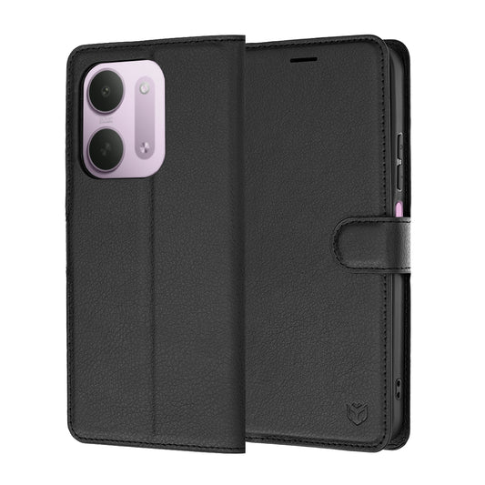 Pouzdro pro Xiaomi Redmi 17C 5G, Techsuit, kožené folio, černé