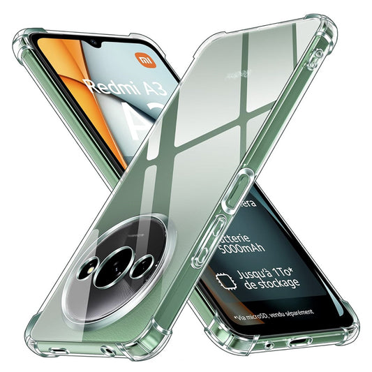 Pouzdro pro Xiaomi Redmi A3x / A3, Techsuit, Odolné proti nárazům, Průhledné