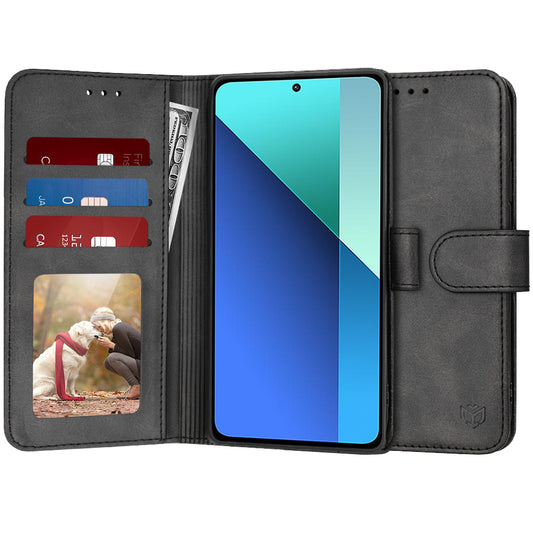Pouzdro pro Xiaomi Redmi Note 13 4G, Techsuit, Diary Book, Černé