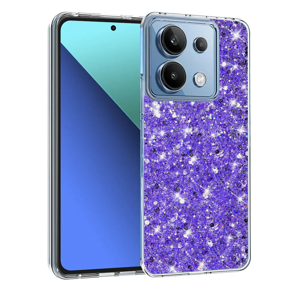 Pouzdro pro Xiaomi Redmi Note 13 4G, Techsuit, Třpytivý Glitter, Fialové