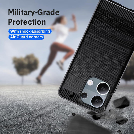 Pouzdro pro Xiaomi Redmi Note 13 Pro 4G / Poco M6 Pro 4G, Techsuit, Carbon, Černé