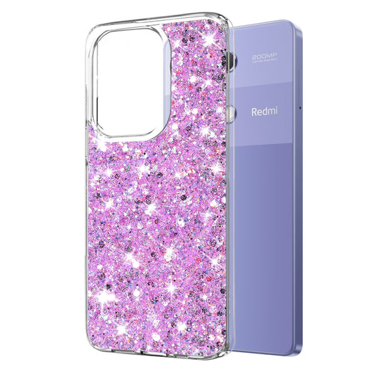 Pouzdro pro Xiaomi Redmi Note 13 Pro 4G / Poco M6 Pro 4G, Techsuit, Třpytivý Glitter, Magenta