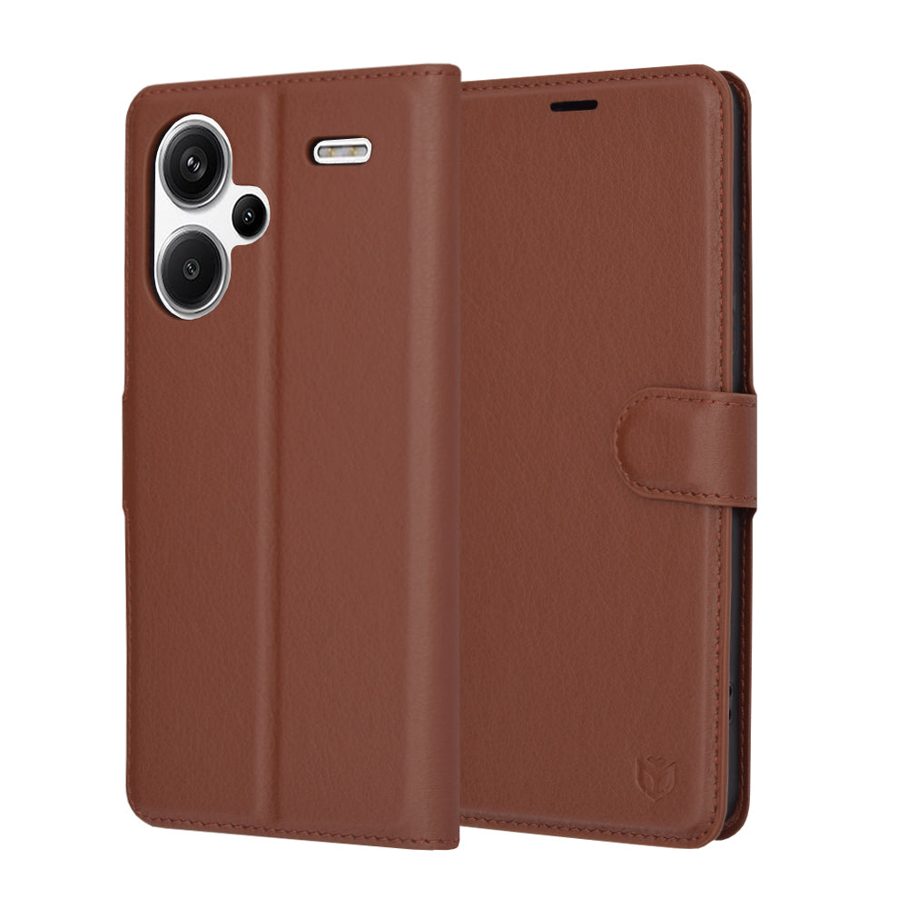 Pouzdro pro Xiaomi Redmi Note 13 Pro+, Techsuit, kožené folio, hnědé