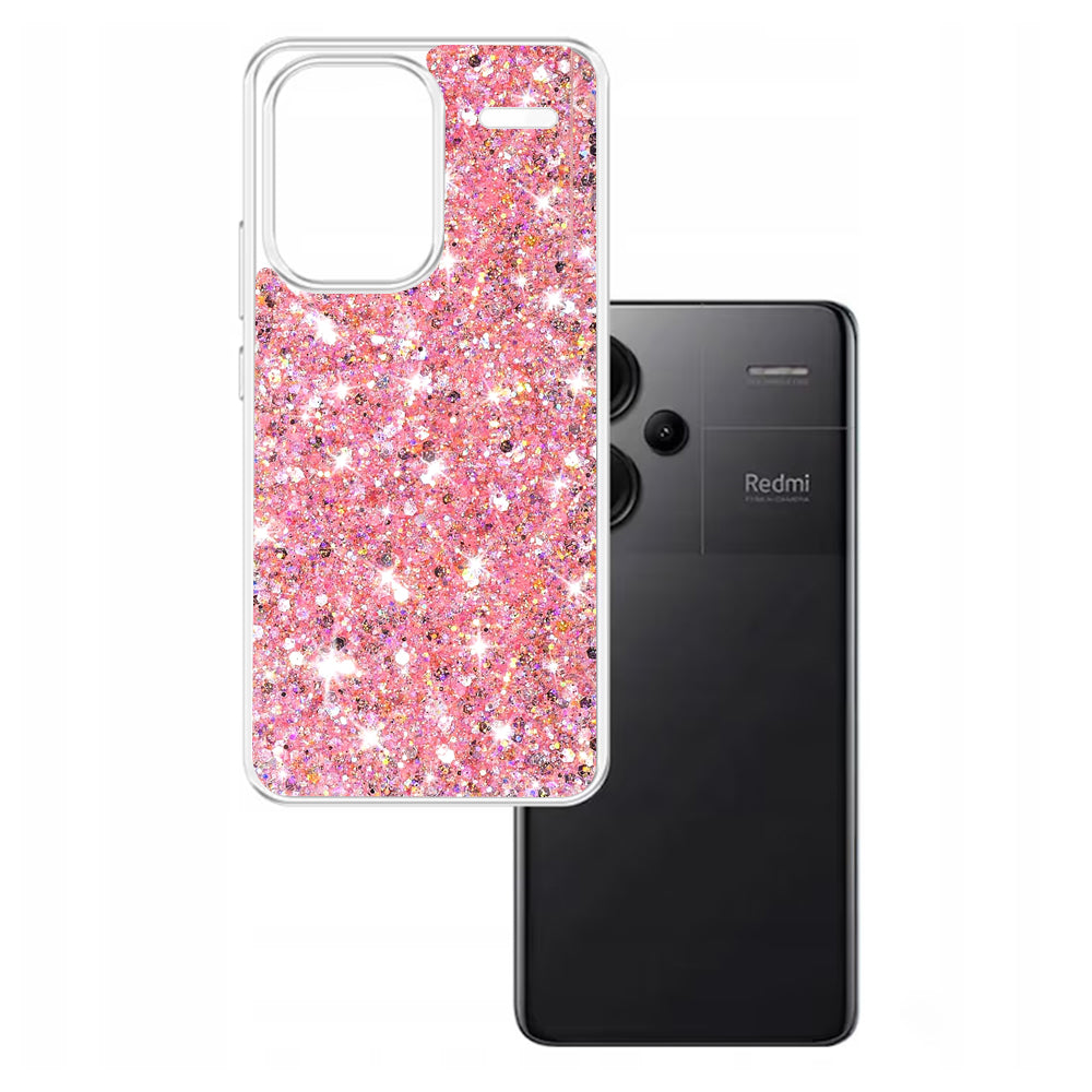 Pouzdro pro Xiaomi Redmi Note 13 Pro+, Techsuit, Třpytivý třpyt, Růžové