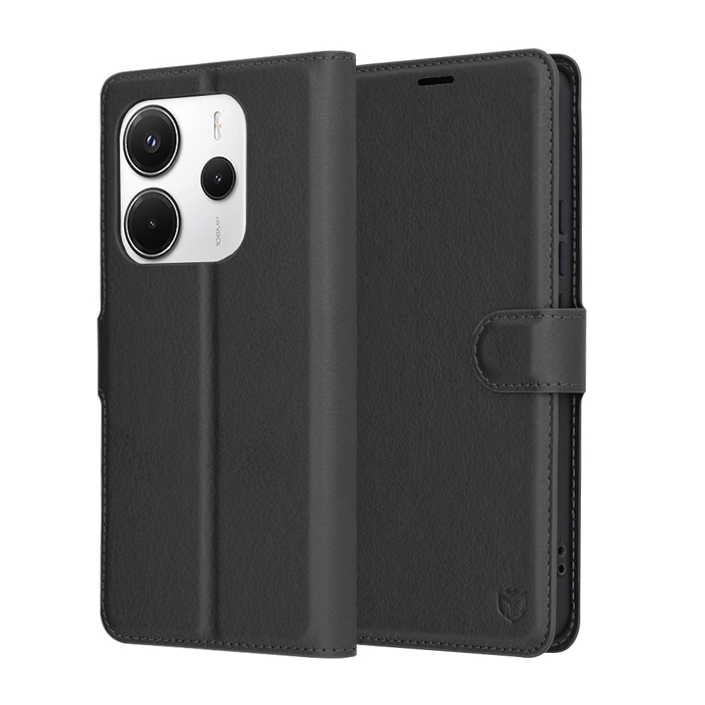 Pouzdro pro Xiaomi Redmi Note 14 5G, Techsuit, kožené folio, černé