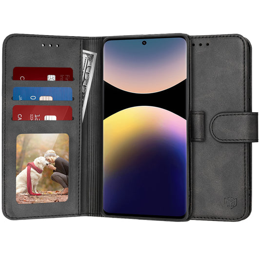 Pouzdro pro Xiaomi Redmi Note 14 Pro 4G, Techsuit, Diary Book, Černé