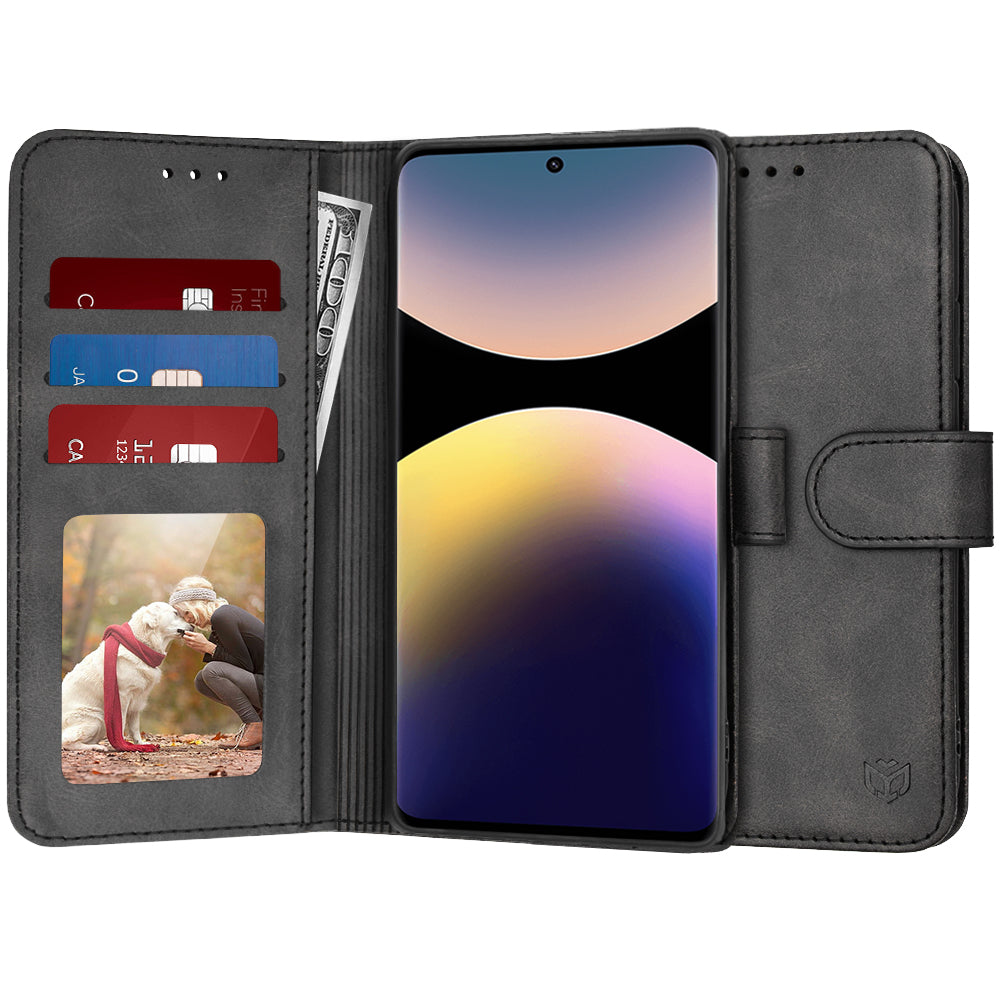 Pouzdro pro Xiaomi Redmi Note 14 Pro+ 5G, Techsuit, Diary Book, Černé