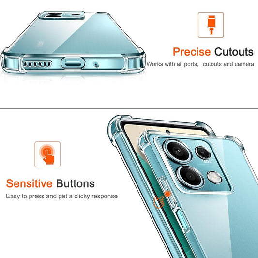 Pouzdro pro Xiaomi Redmi Note 14S, Techsuit, Odolné proti nárazům, Průhledné
