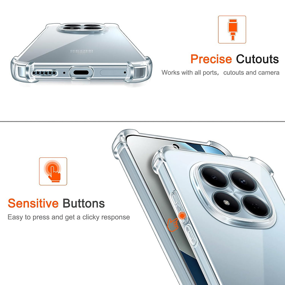 Pouzdro pro Xiaomi Redmi Note 15 Pro 4G, Techsuit, Shockproof Clear, Průhledné