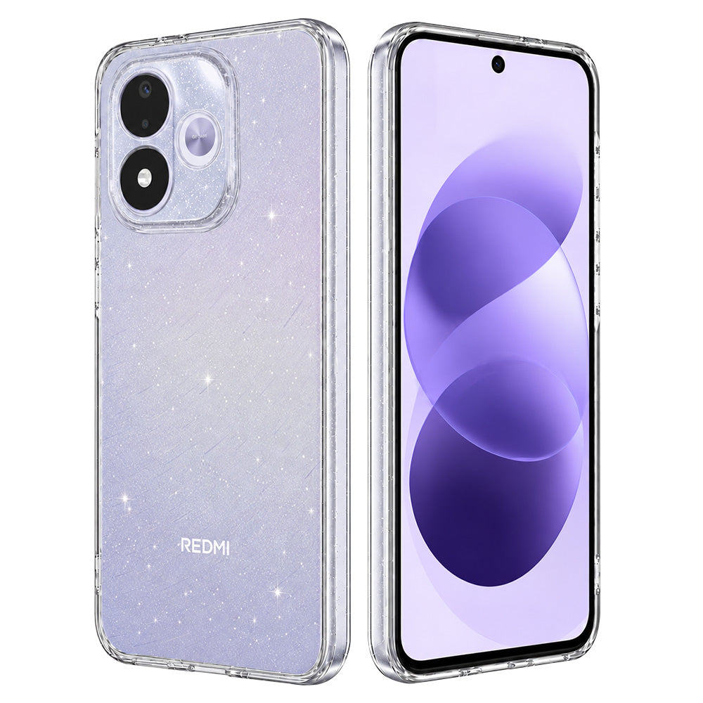 Pouzdro pro Xiaomi Redmi Note 17 4G / Note 17 5G, Techsuit, SparkleSkin, průhledné