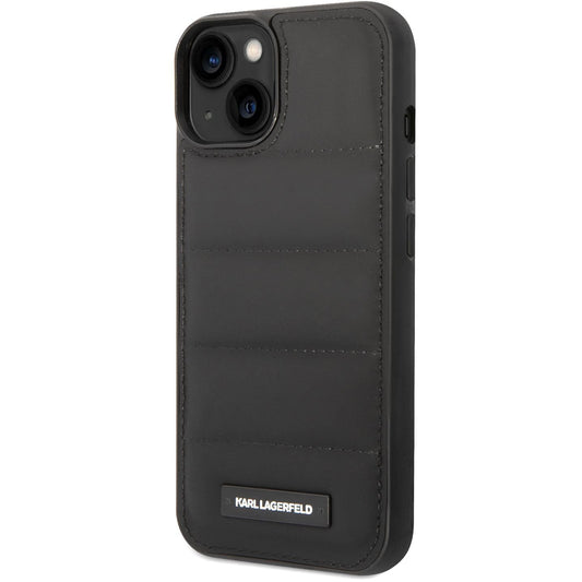 Pouzdro pro Apple iPhone 14 Plus, Karl Lagerfeld, Quilted Puffy Metal Logo, Černá