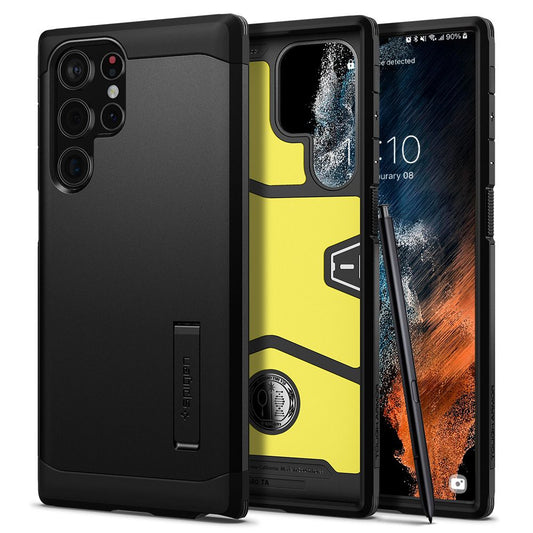 Pouzdro pro Samsung Galaxy S22 Ultra 5G S908, Spigen, Tough Armor, Černá ACS03923